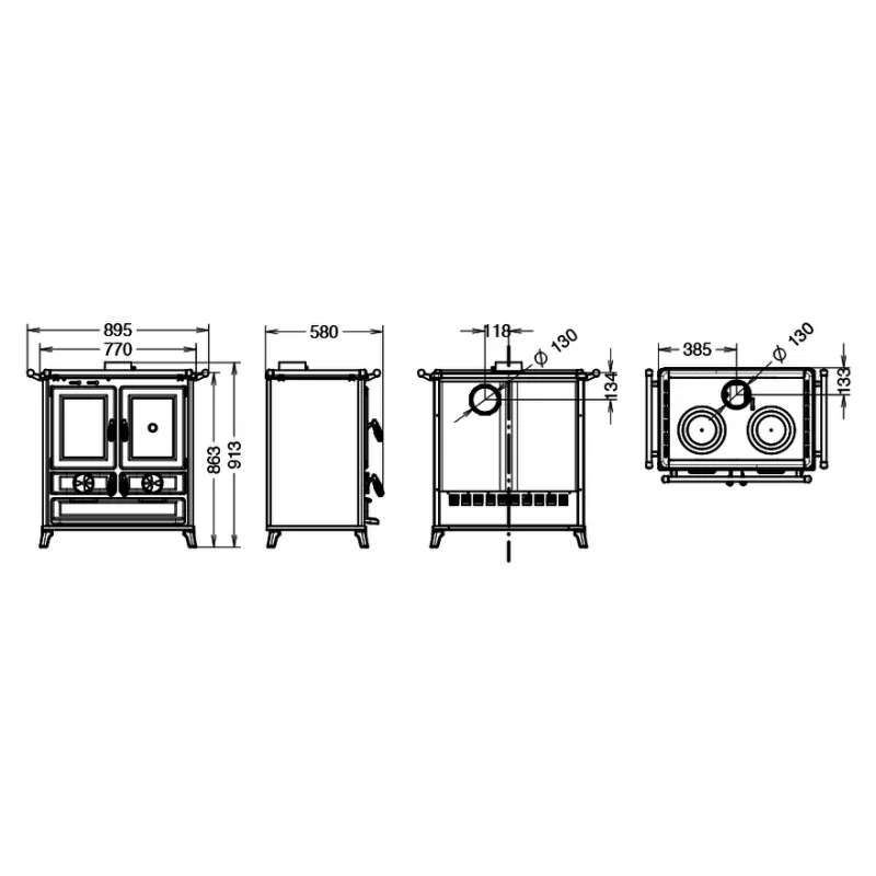 Cucina a legna Thermorossi Klaretta EVO 8,2Kw - immagine 4