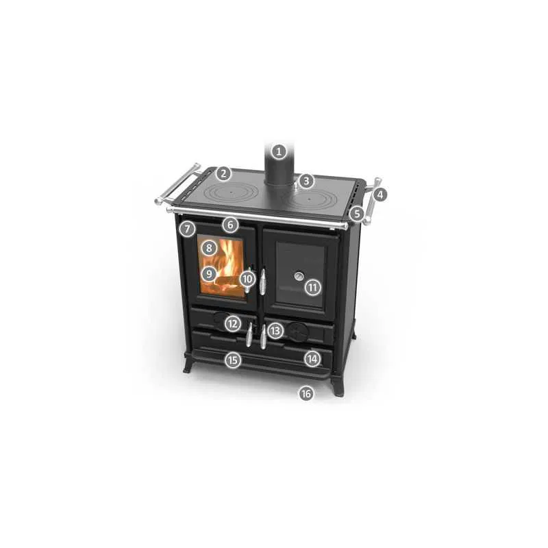 Cucina a legna Thermorossi Klaretta EVO 8,2Kw - immagine 3